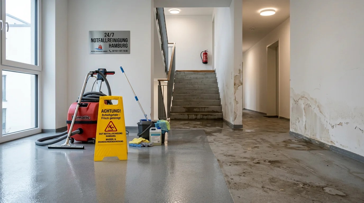 Notfallreinigung Hamburg 24/7 Sofortreinigung bei Wasserschaden und Brand